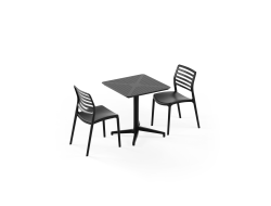 Masa Takımı Moon 70x70 Sabit & Sandalye Louise | 2 Kişilik