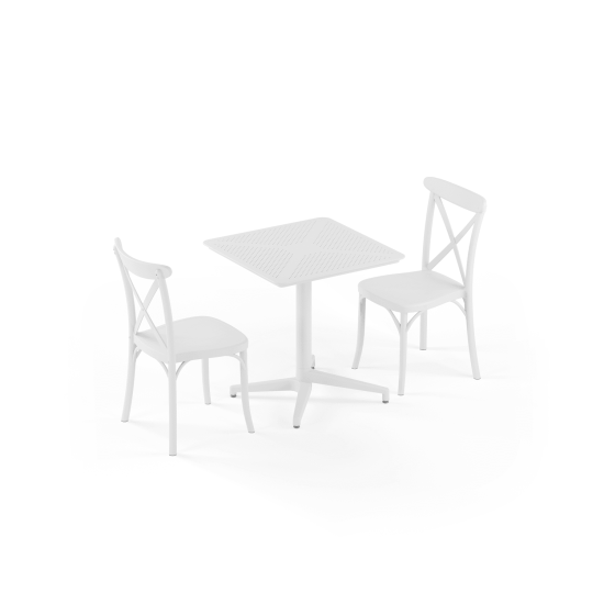 Masa Takımı Moon 70x70 Sabit & Capri Sandalye | 2 Kişilik