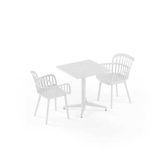 Masa Takımı Moon 70x70 Sabit & Eva-P Koltuk | 2 Kişilik