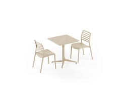 Masa Takımı Moon 70x70 Katlanır & Sandalye Sozo-C | 2 Kişilik