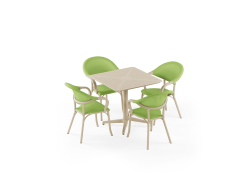 Masa Takımı Moon 80x80 Katlanır & Flash-N Koltuk | 4 Kişilik