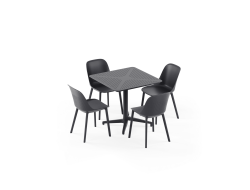 Masa Takımı Moon 80x80 Sabit & Shell-P Sandalye | 4 Kişilik