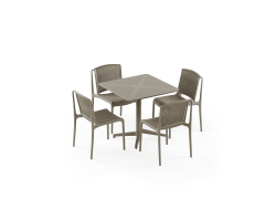 Masa Takımı Moon 80x80 Sabit & Koltuk Eva-P Örgülü | 4 Kişilik