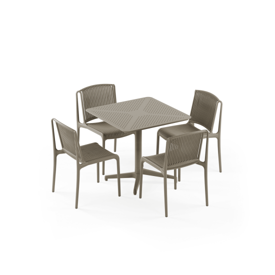 Masa Takımı Moon 80x80 Katlanır & Sandalye Nes | 4 Kişilik