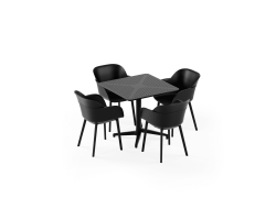 Masa Takımı Moon 80x80 Katlanır & Koltuk Shell-P | 4 Kişilik