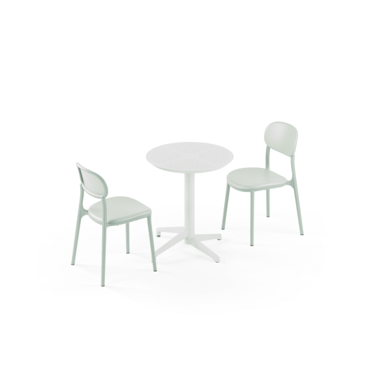 Masa Takımı Moon Ø60 Sabit & Duo Sandalye | 2 Kişilik