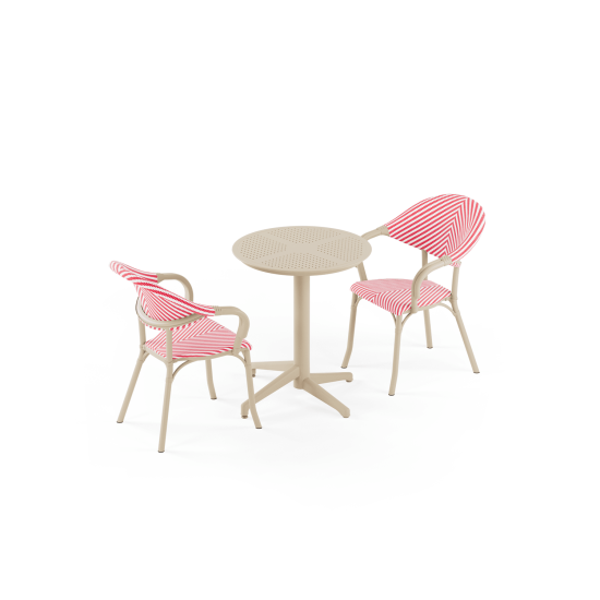 Masa Takımı Moon Ø60 Katlanır V2 & Flash-N Koltuk | 2 Kişilik