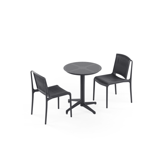 Masa Takımı Moon Ø60 Katlanır V2 & Nes Sandalye | 2 Kişilik