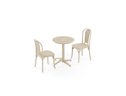 Masa Takımı Moon Ø60 Katlanır & Sozo-C Sandalye | 2 Kişilik