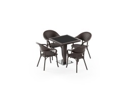 Masa Takımı Antares Krom Ayak 70x70 & Flash-R | 4 Kişilik