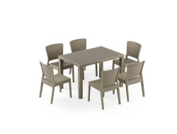 Masa Takımı Antares Camlı 80x120 & Antares | 6 Kişilik