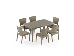 Masa Takımı Osaka 90x150 & Antares Sandalye | 6 Kişilik