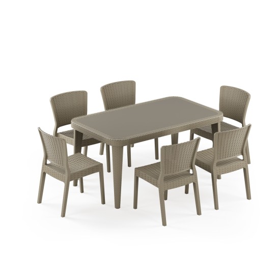 Masa Takımı Osaka 90x150 & Antares Sandalye | 6 Kişilik