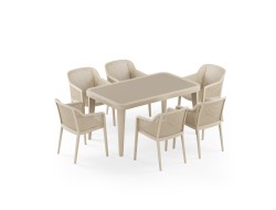 Masa Takımı Osaka 90x150 & Octa Koltuk | 6 Kişilik