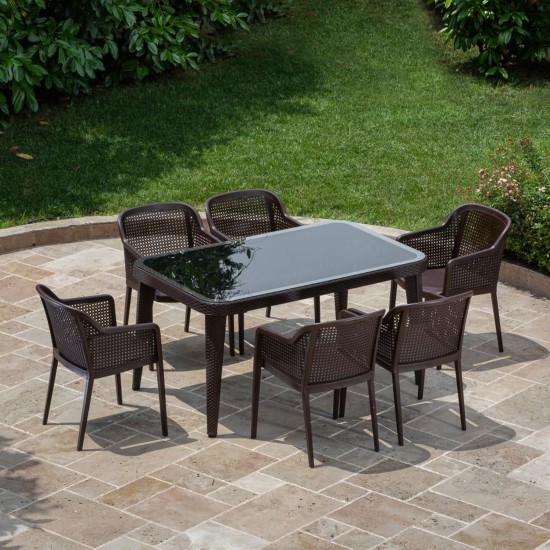 Masa Takımı Osaka 90x150 & Octa Koltuk | 6 Kişilik