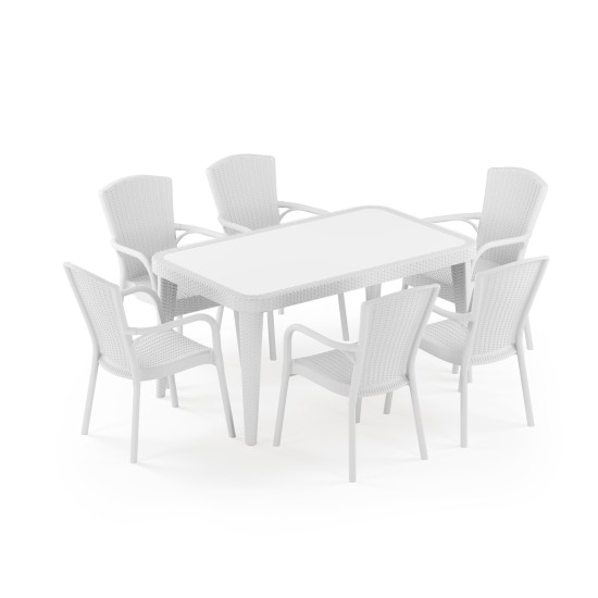 Masa Takımı Osaka 90x150 & Royal Koltuk | 6 Kişilik