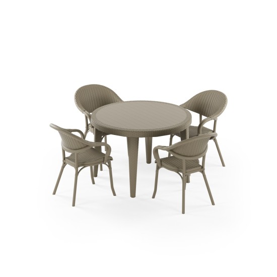 Masa Takımı Osaka Ø110 & Flash-R Koltuk | 4 Kişilik