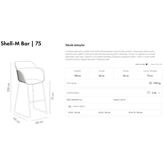 Shell-M Bar Koltuk 75