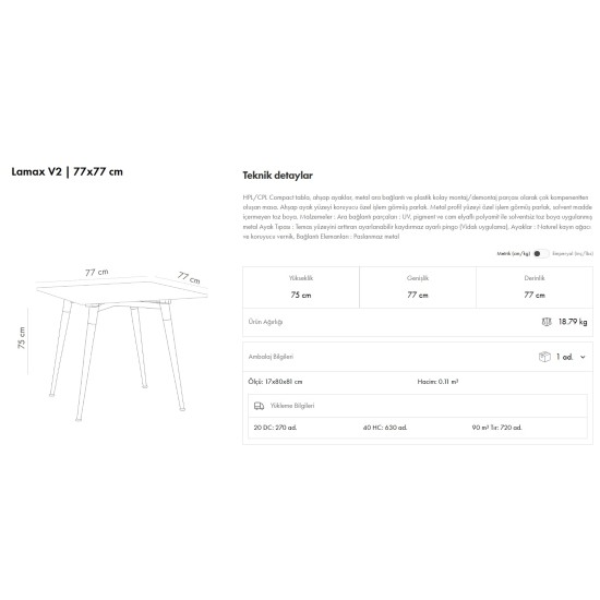 Lamax V2 Masa 77x77