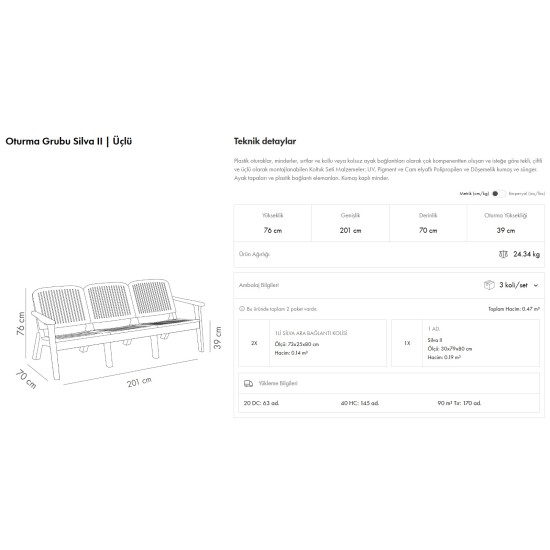 Silva-II Üçlü Oturma Grubu
