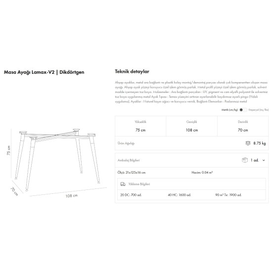 Lamax-V2 Ayak | Dikdörtgen