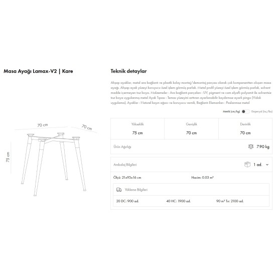 Lamax-V2 Ayak | Kare