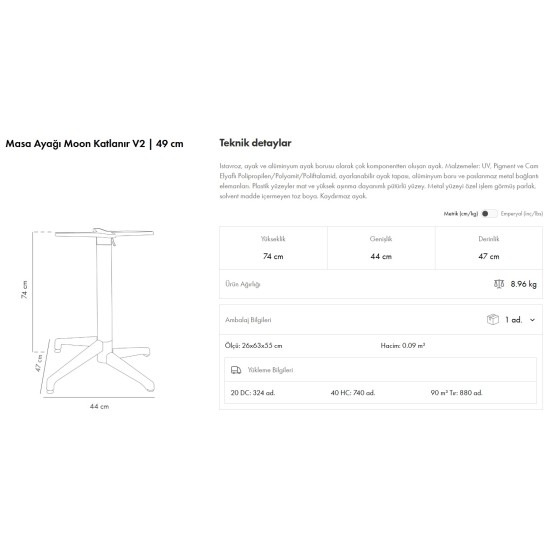 Moon Ayak 49 Katlanır V2