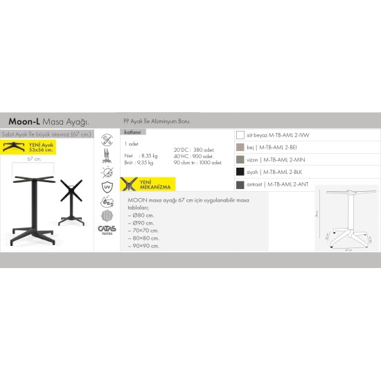Moon-L Masa Ayağı (67) - Katlanır