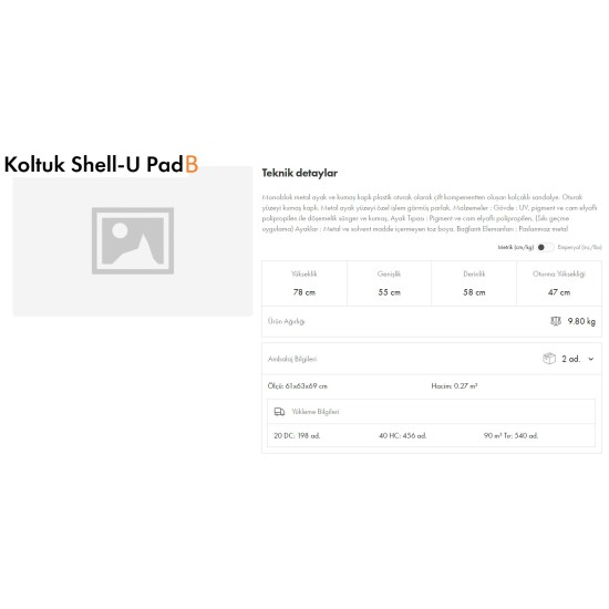 Shell-UB Pad Koltuk