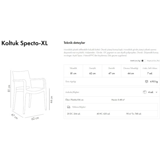 Specto-XL Pad Koltuk