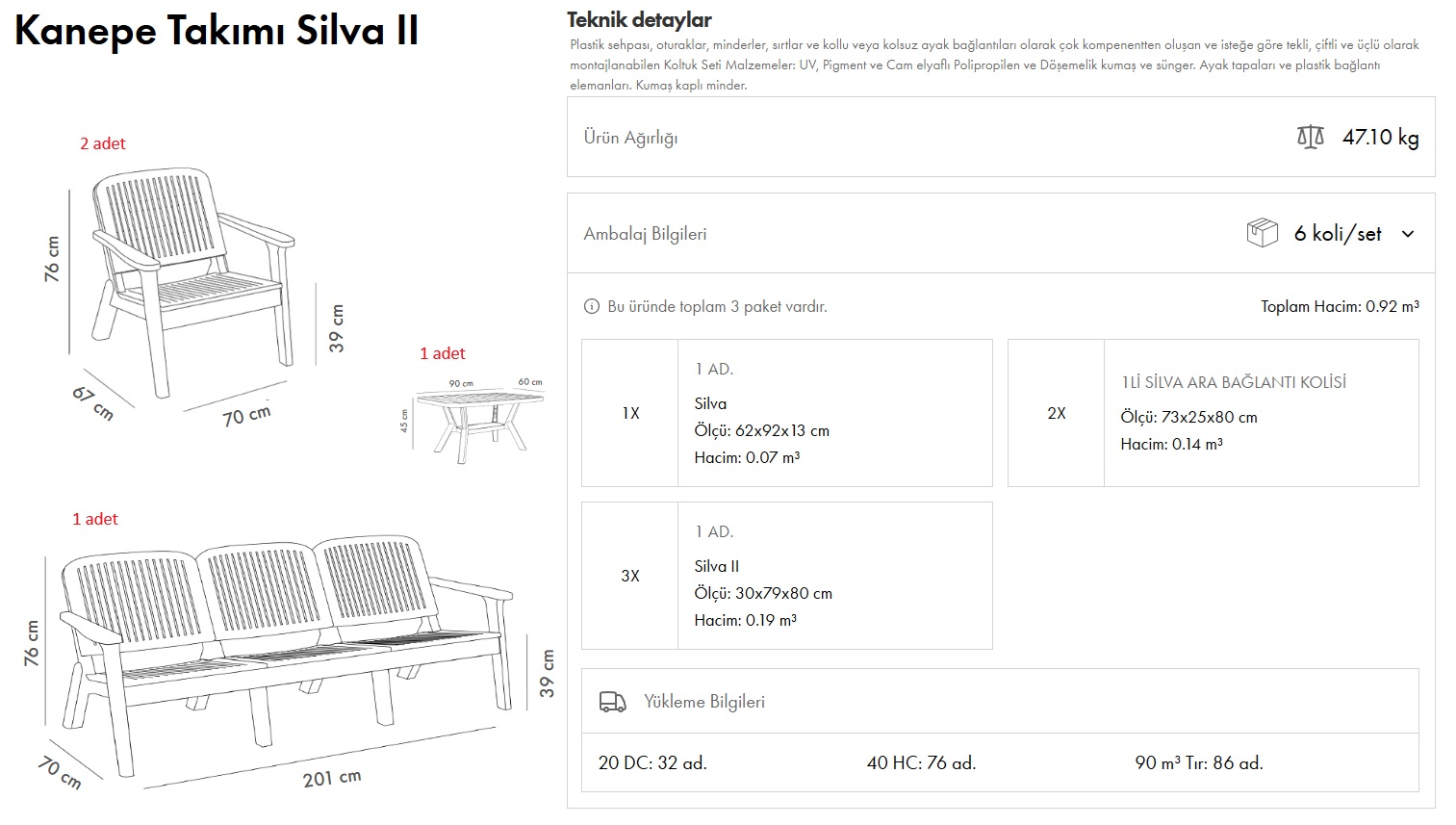 Silva-II Kanepe Takımı 3+2+1