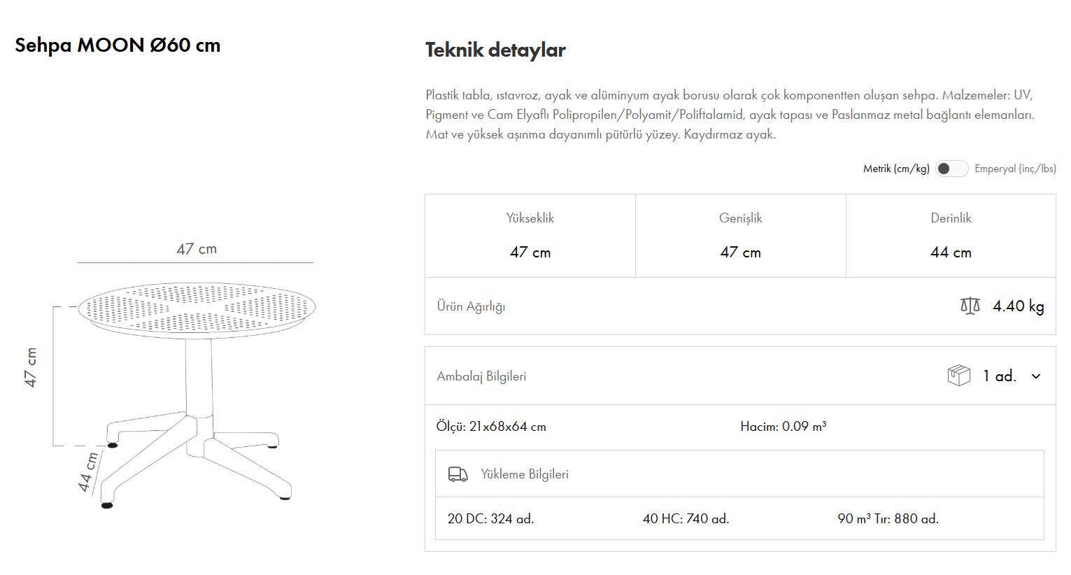 Moon Sehpa Ø60